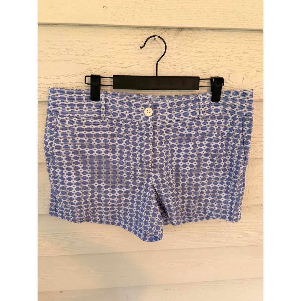 LOFT Outlet Blue White Patterned Shorts Size 10 4” Inseam - Picture 4 of 8